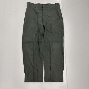 Vintage 60s Serge Army Green Wool Trousers 33x27